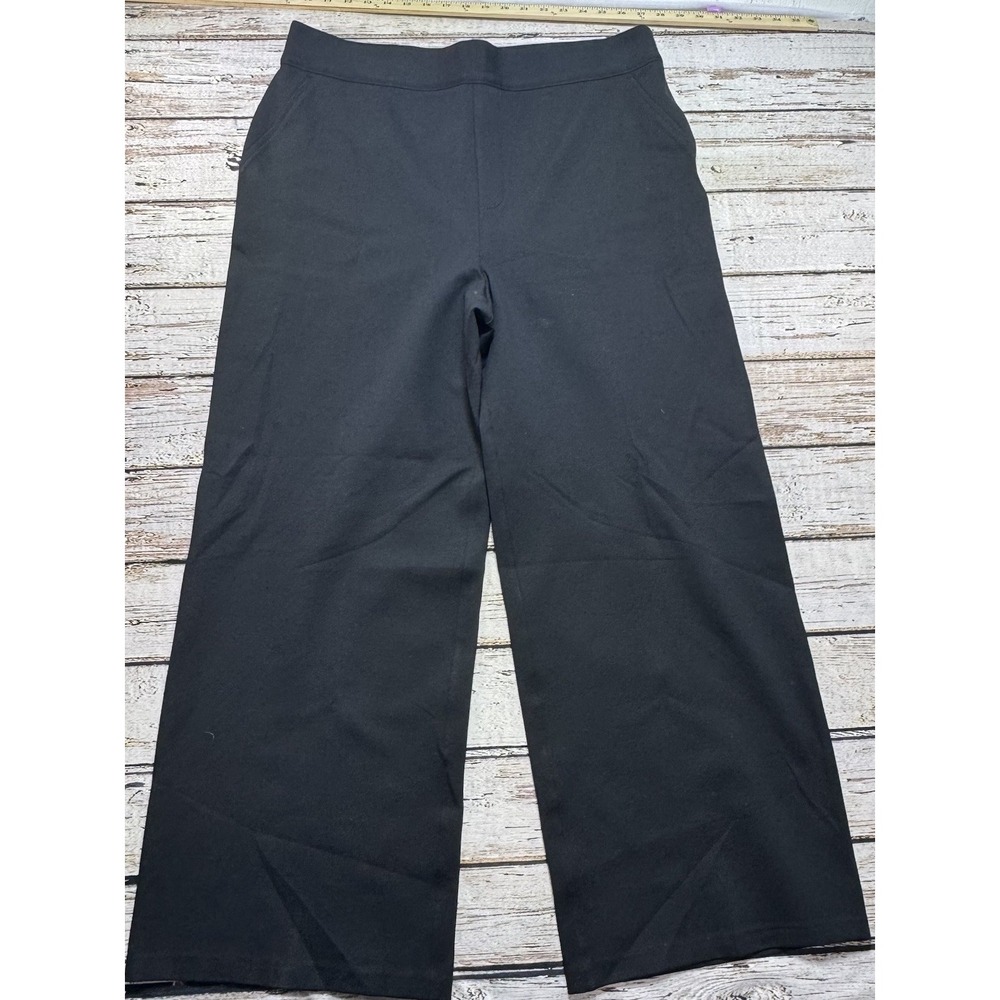 Spanx Wide Leg Ponte Pants Plus 2X Black Pull On Stretch Knit